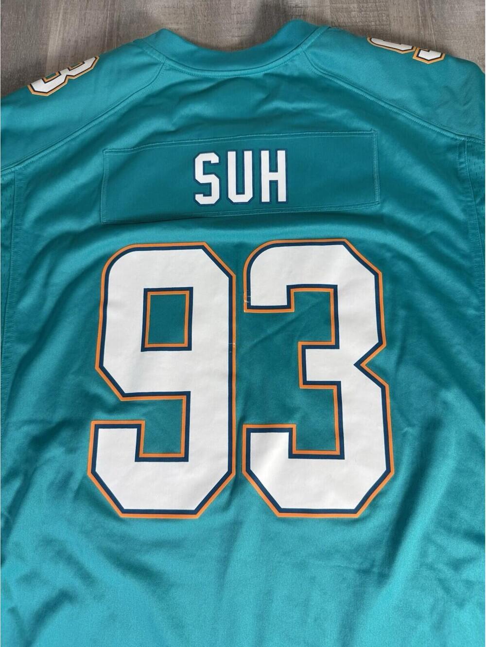 Nike On Field Jersey Miami Dolphins Ndamukong Suh #93 NFL Vented Men’s 4XL - Picture 5 of 9